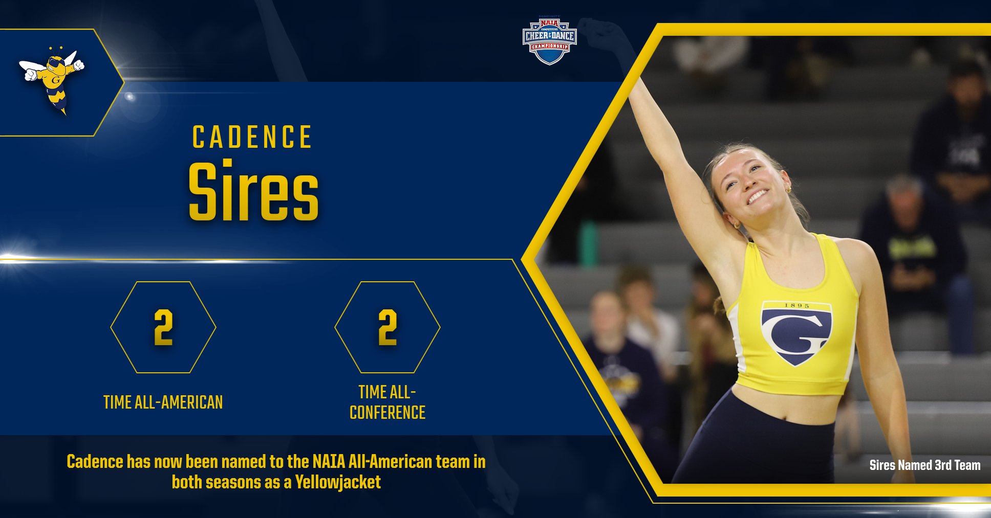 Graceland&rsquo;s Cadence Sires Earns Second Consecutive NAIA All-American Honor