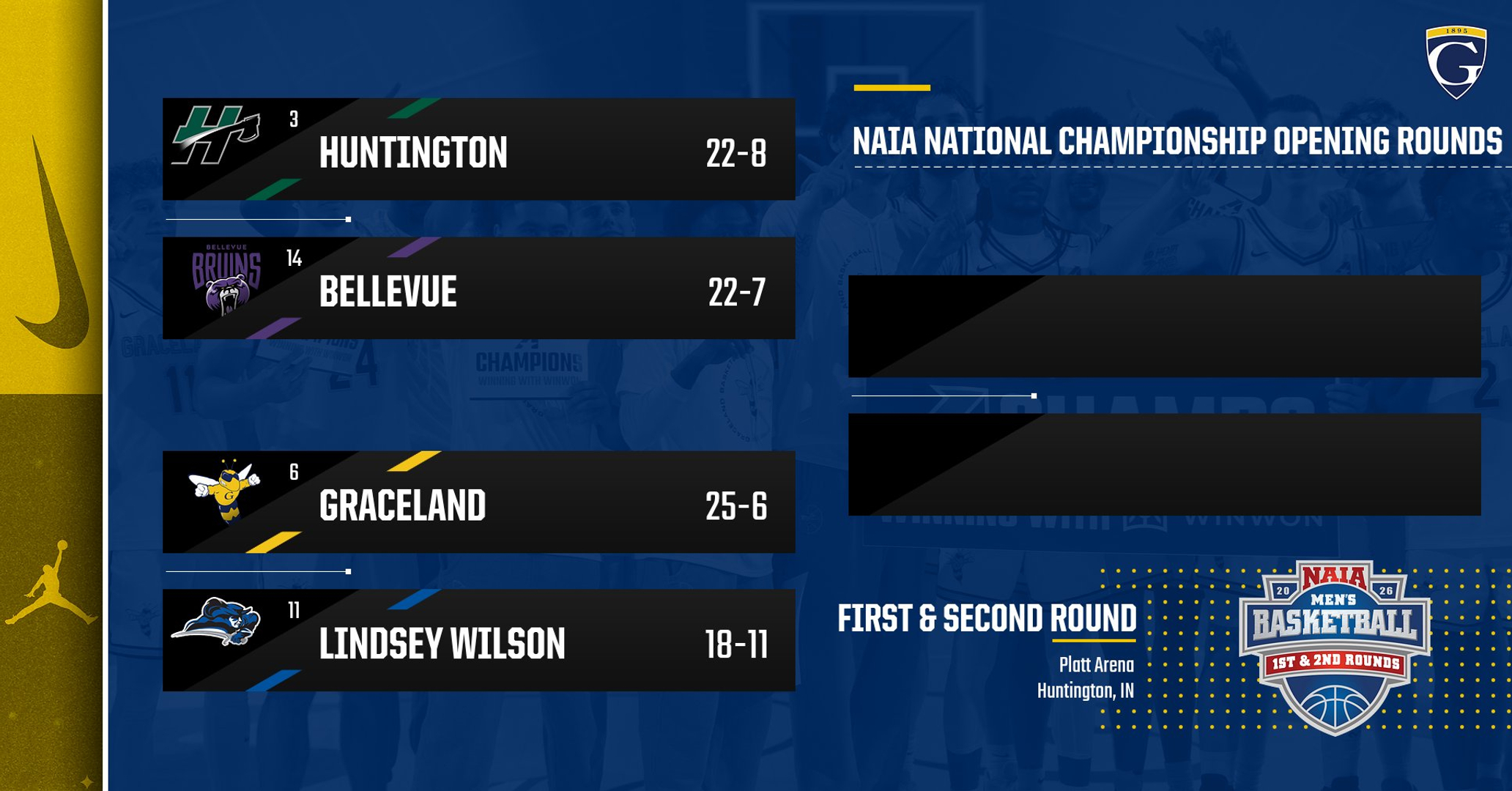 Graceland Earns No. 6 Seed in NAIA National Tourney, Returning to Huntington
