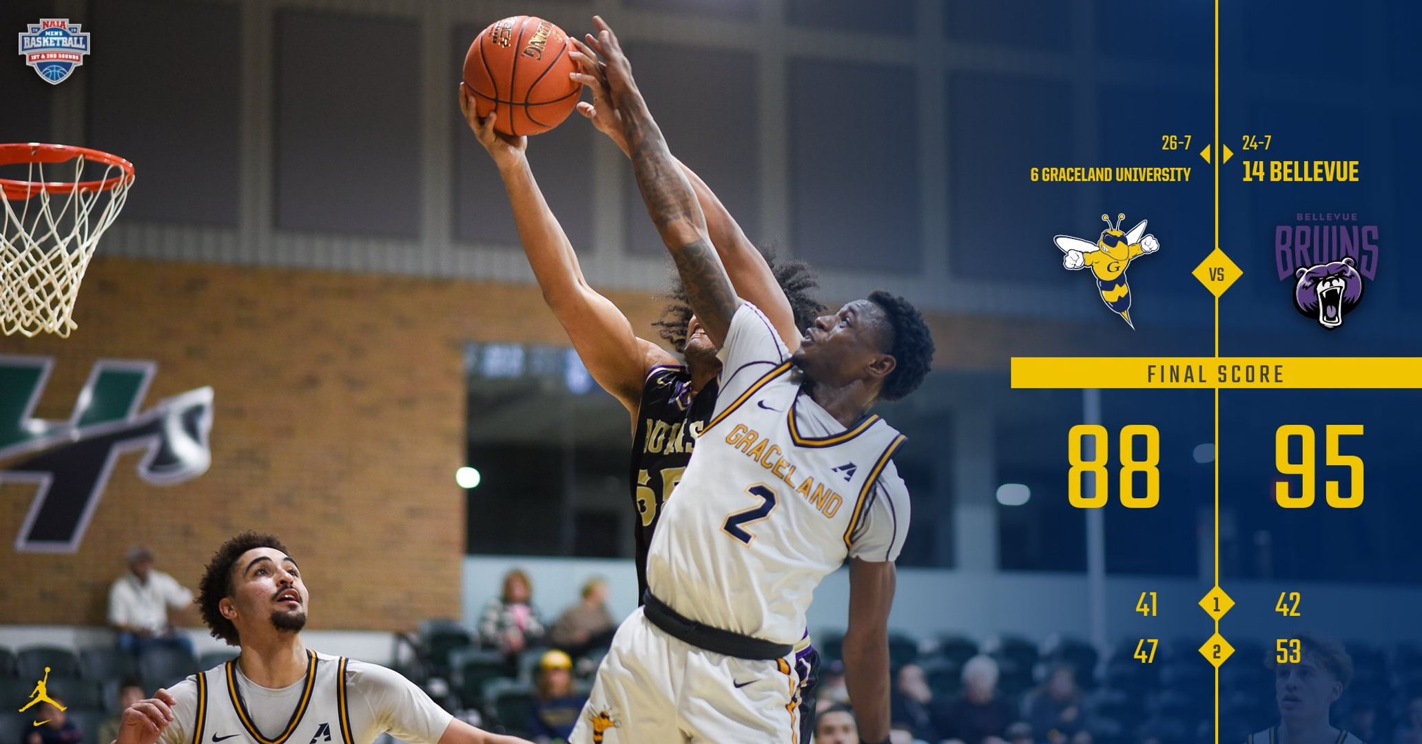 Bowen&rsquo;s 42 Points Not Enough as Bellevue Edges Graceland in NAIA Tournament