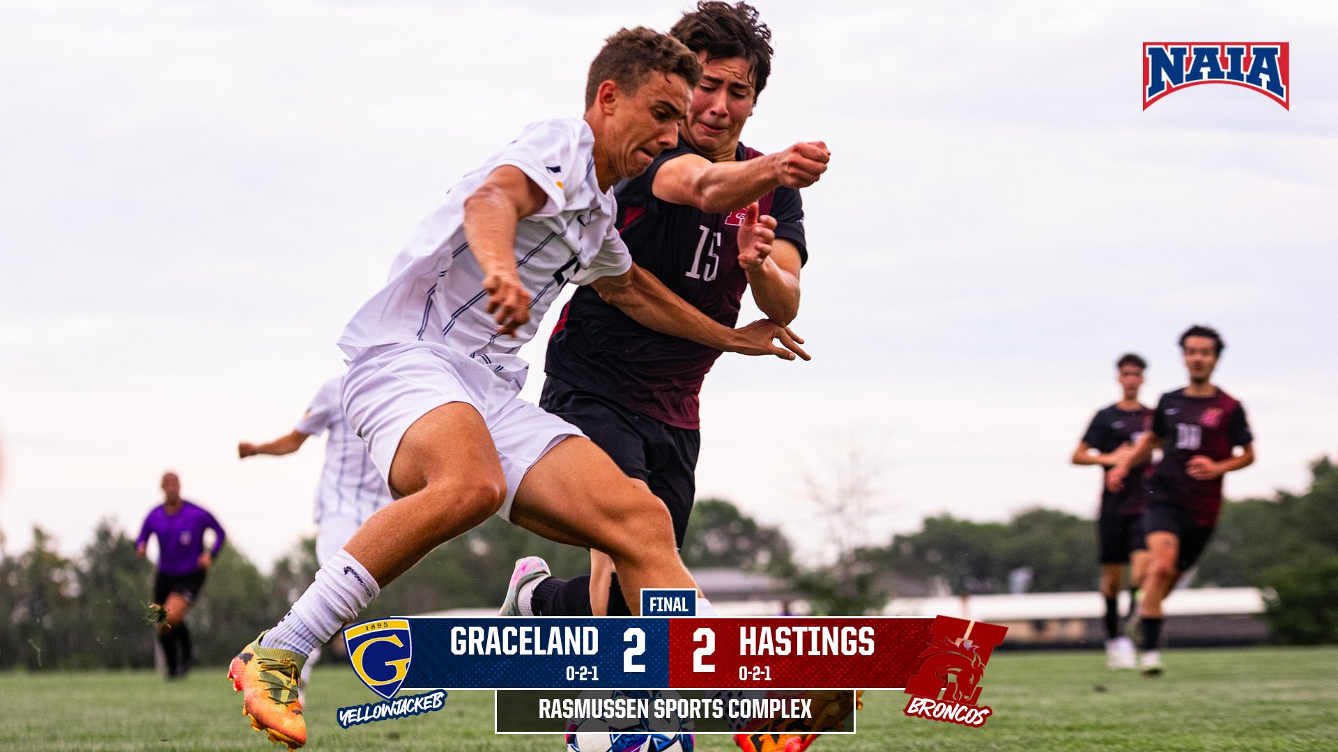Graceland Men&rsquo;s Soccer Battles to Draw with Hastings in Physical Contest