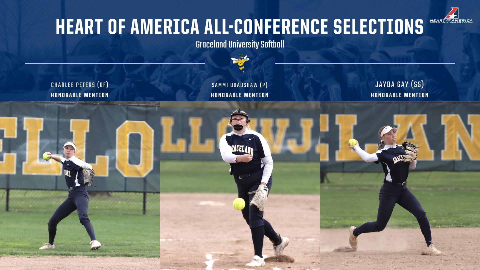Three Yellowjackets Earn Heart of America Honorable Mention Honors