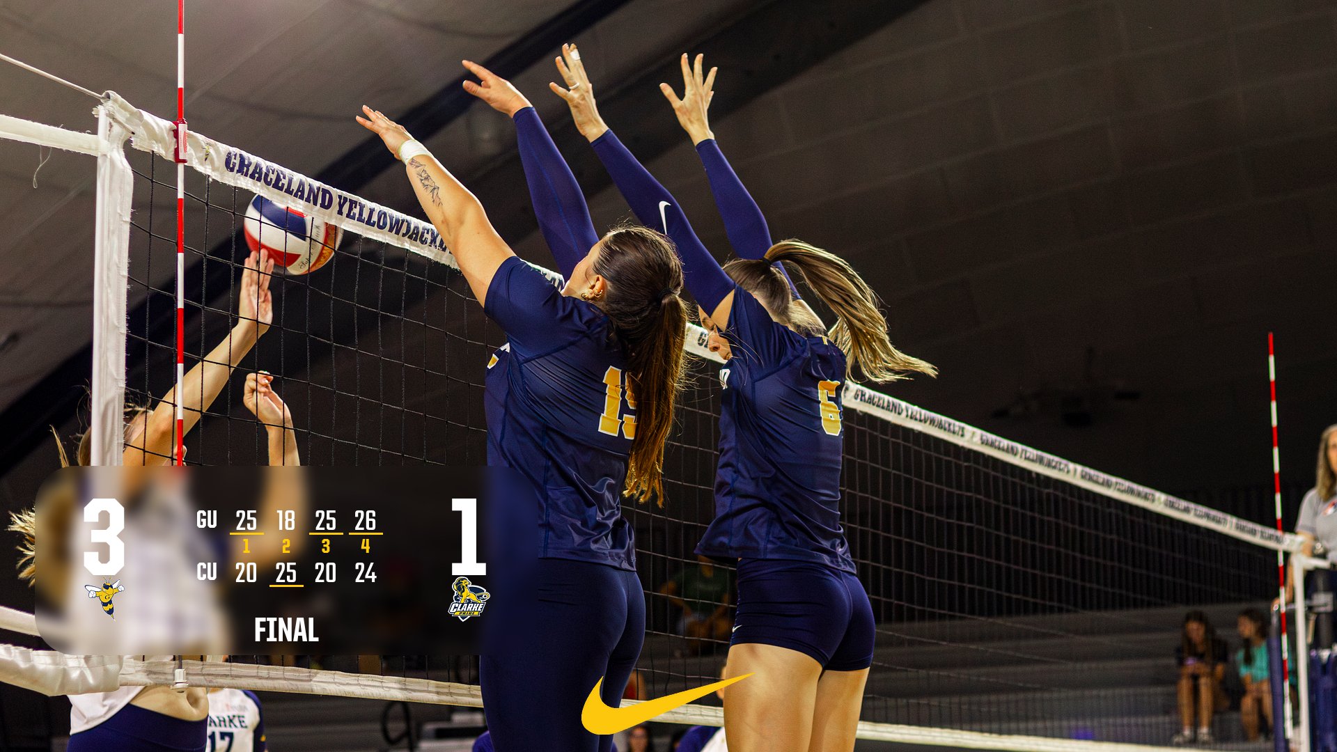 Yellowjackets Capture First Heart Win in Four-Set Victory Over Clarke